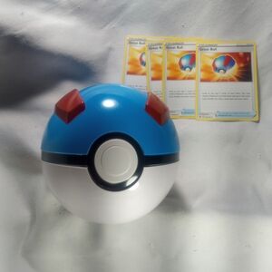 Pokemon Great Ball Tin & 4 Trainer Cards Bundle